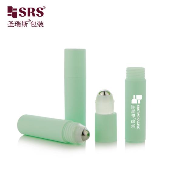 RPPF 20ml Round Plastic Frosted Finished PP PCR Injection Custom Color Roll On Bottle With Steel Ball For Facial Lotion
