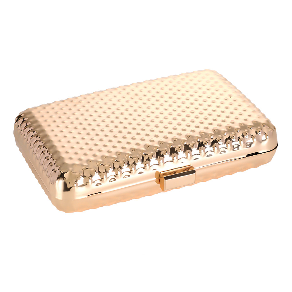 16.5*10.9cm Square Closure Gold Clutch Bag Frames With Handles