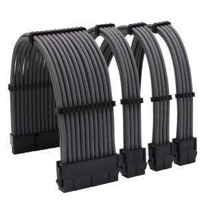 Wholesale Hot Selling Arc Cable Cotton Sleeved Computer PC ATX Used Male to Female Stripped Curved Extension Cord 300mm from china suppliers