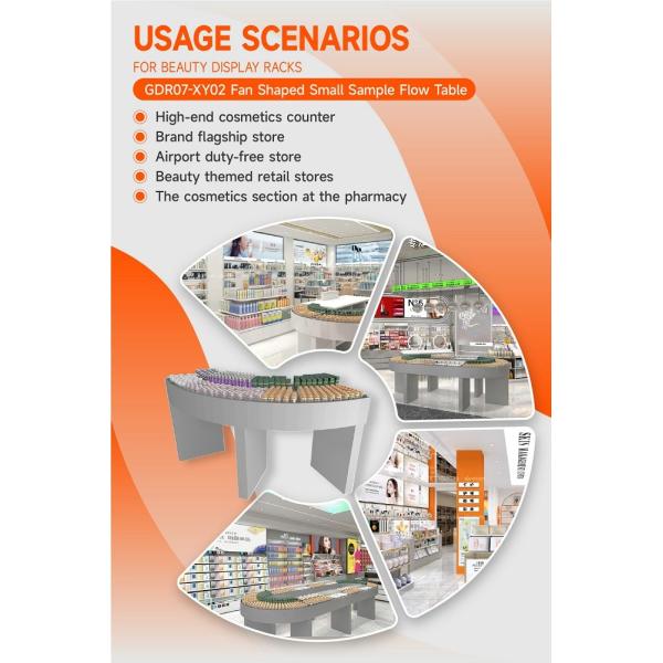 GDR07-XY02 Cosmetic Display Table with 3mm Transparent Acrylic Joint Box and Display Flexibility for Shopping Mall
