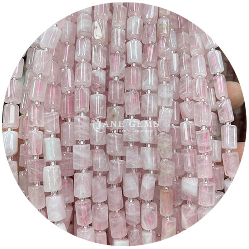 Wholesale Natural Crystal Gemstone Cylinder Shape Beads Agate Cylinder Loose Bead Accessories for DIY Jewelry Making