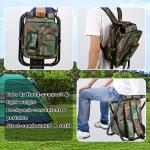 Folding Stool Backpack Insulated Cooler Bag, Collapsible Camping Hunting Fishing
