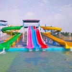 Commercial Water Park Slides Rainbow Spiral Waterslide Hot DIP Galvanizing