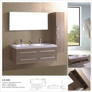 China PVC Wall Mounted Modern Bathroom Cabinets , Double Sink Bathroom Vanity on sale