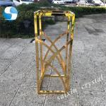 ZT-429G New design shiny gold metal flower stands for floor aisle wedding