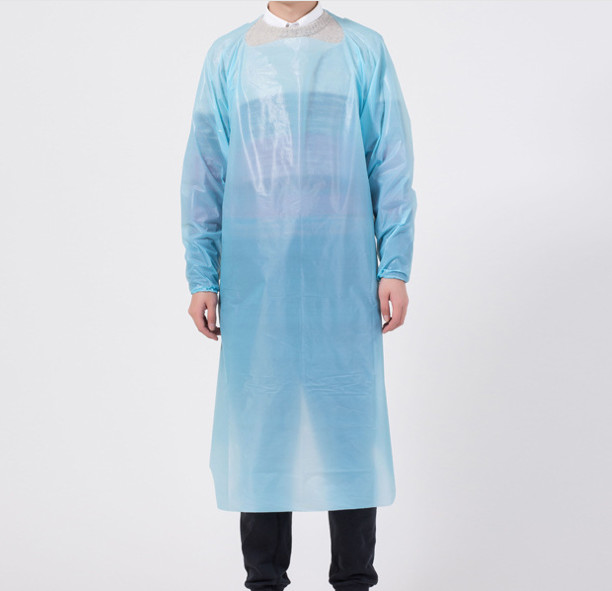 Disposable Plastic Gowns with Full Back Style, Free Sample Available