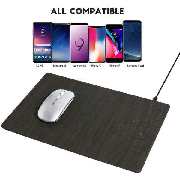 Fast 10W Thick 4mm Custom Wireless Charging Pads Reliable PU Leather