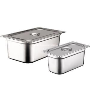 Wholesale Tableware Stainless Steel Food Serving Tray Flat Side Rectangular Food Pot With Dust Cover from china suppliers