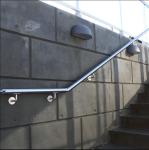 Modern Stair Railing Attached To Wall Rust Proof Coating Indoor Outdoor Safety