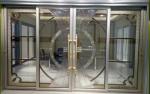 Leaded glass in aluminum sliding door