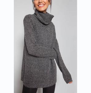 Wholesale Marl Tunic Long Sleeve Pullover Sweater , Neck Knitted Dressy Pullover Sweaters from china suppliers