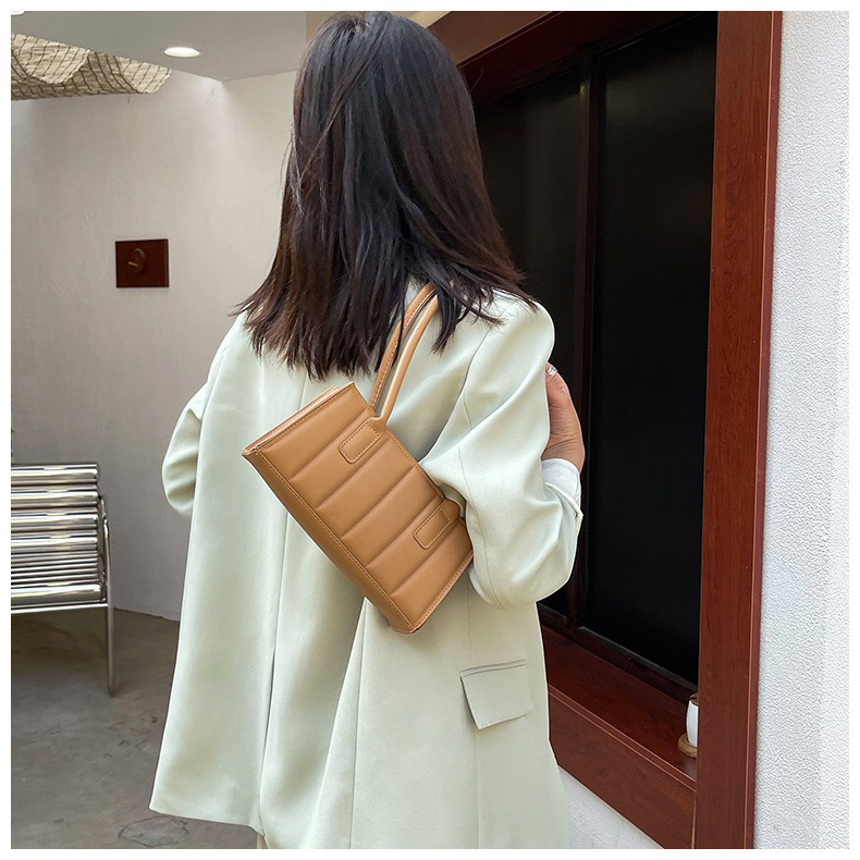 Ladies Shoulder Handbag in Simple Striped Pattern for Women by Korean Designer