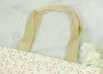 Soft White Eco Paper Bags Full Side Printing Woven Tape For Birthday Present