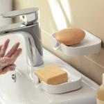 Soap Dishes with Drain Spout Bathroom and Kitchen Sink Organizer Sponge Holder
