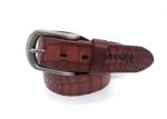 Mens Crocodile Embossed Leather Belt , Classic Dress Belt With Single Prong