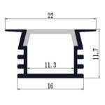 22*12mm Multiple Lampshade Colors Recessed Aluminum Profile LED Channel China