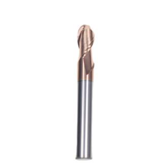 8mm Dia R4*8*16*8*100L 2Flutes TiAISiN Carbide Ball Nose End Mill For Carbon