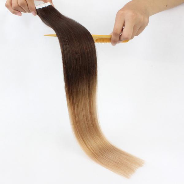 wholesale customized 100% remy european human hair ombre seamless tape hair extensions