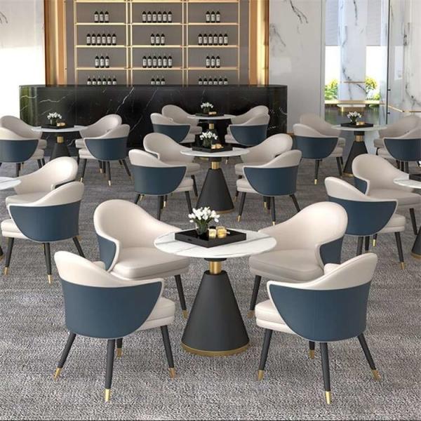 Customized Size Dining Table Set 4 Chairs With Steel Base