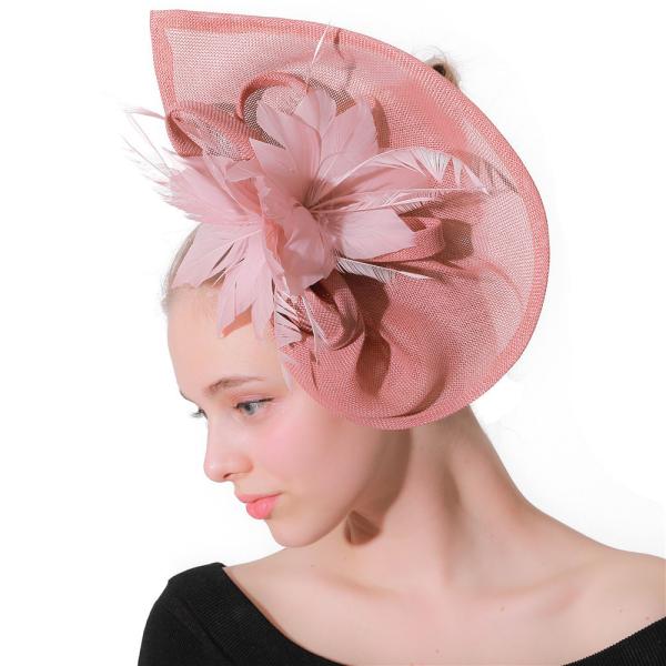 Party Decoration Sinamay Fascinator featuring Goose Feather and Wire Accessory