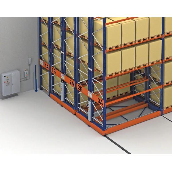 Steel Mobile Pallet Racking System , 4 Layers Powered Mobile Racking 1000kg/Pallet