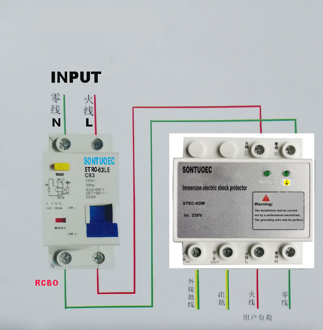 Sontuoec Immersion Shock Protector RCBO Circuit Breaker