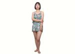 Printing Ladies Satin Pyjamas , Ladies Casual Jumpsuits With Polyester Lace