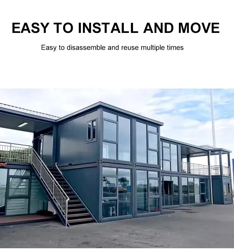 Modern Steel Frame Flat Pack Container House for Office Workspaces