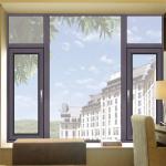 Wood Colour Custom Aluminium Windows Thermal Break Insulated For Commercial
