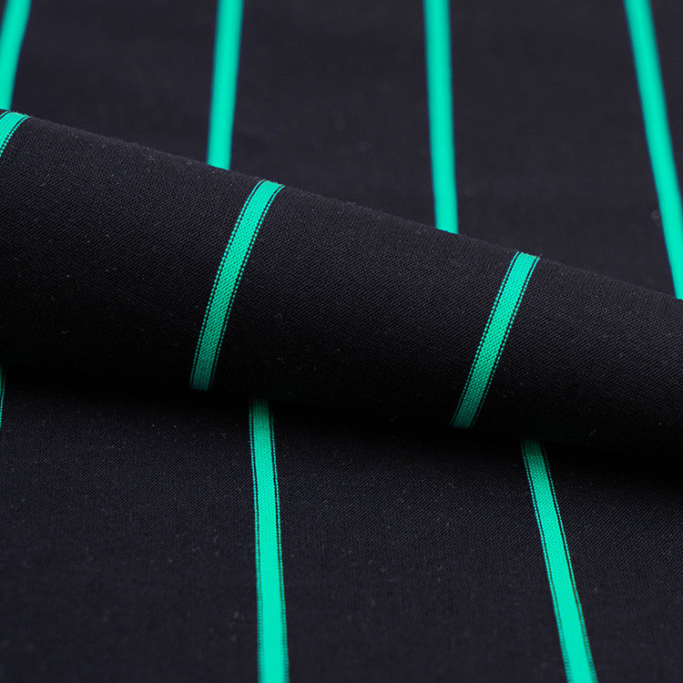 Knitted Mercerized Cotton Fabric , Yarn Dyed 60S Cotton Striped Fabric