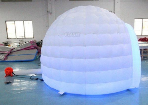 Colorful LED Light Giant Inflatable Igloo Dome Tent With Tunnel Entrance