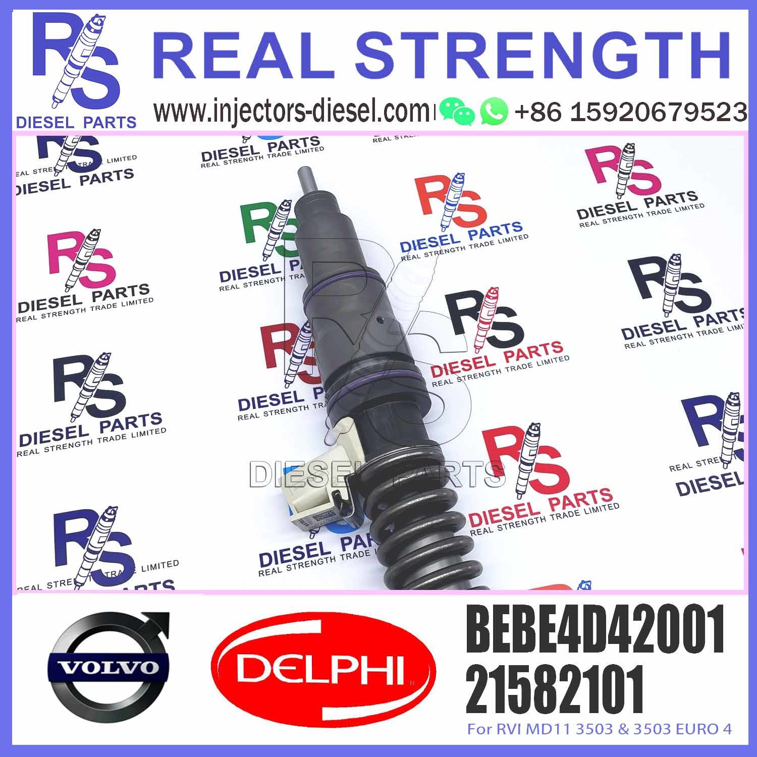 Diesel Fuel Injector 21582101 BEBE4D12301 BEBE4D12201 BEBE4D37001 BEBE4D42001 E3.18 for V-O-L-V (RENAULT) MD11 3530 & 35
