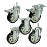 4 Inch Black PVC Hollow Core Caster Wheel Swivel Plate Ball Bearing