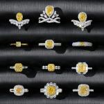 D 1ct Lab Diamond Jewelry Marquise Yellow Diamond Ring 10 Mohs