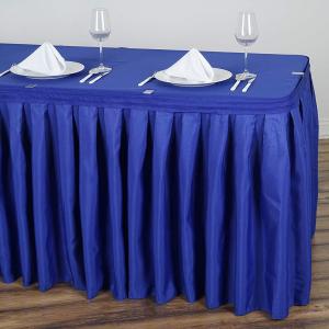 Wholesale KINSHUN Plastic Table Skirt Rectangle Island Blue Color Party Table Skirt from china suppliers