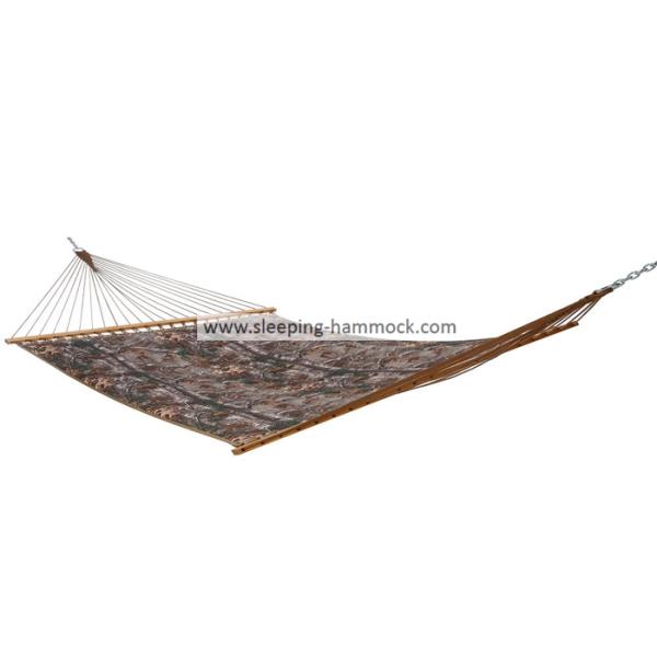 Oversized Quilted Tree Sleeping Hammock Variation Striped Pattern With Solid Spreader Bar