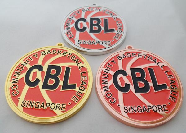Basketball League Zinc Alloy / Pewter / Iron Enamel Medal with Zinc Alloy Die