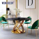 125cm Luxury Furniture Art Marble Countertop Table Mirror Abstract Spiral Ring