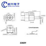 3360Y 5k Variable Resistors with 6mm Knob 0.5W Rated Power