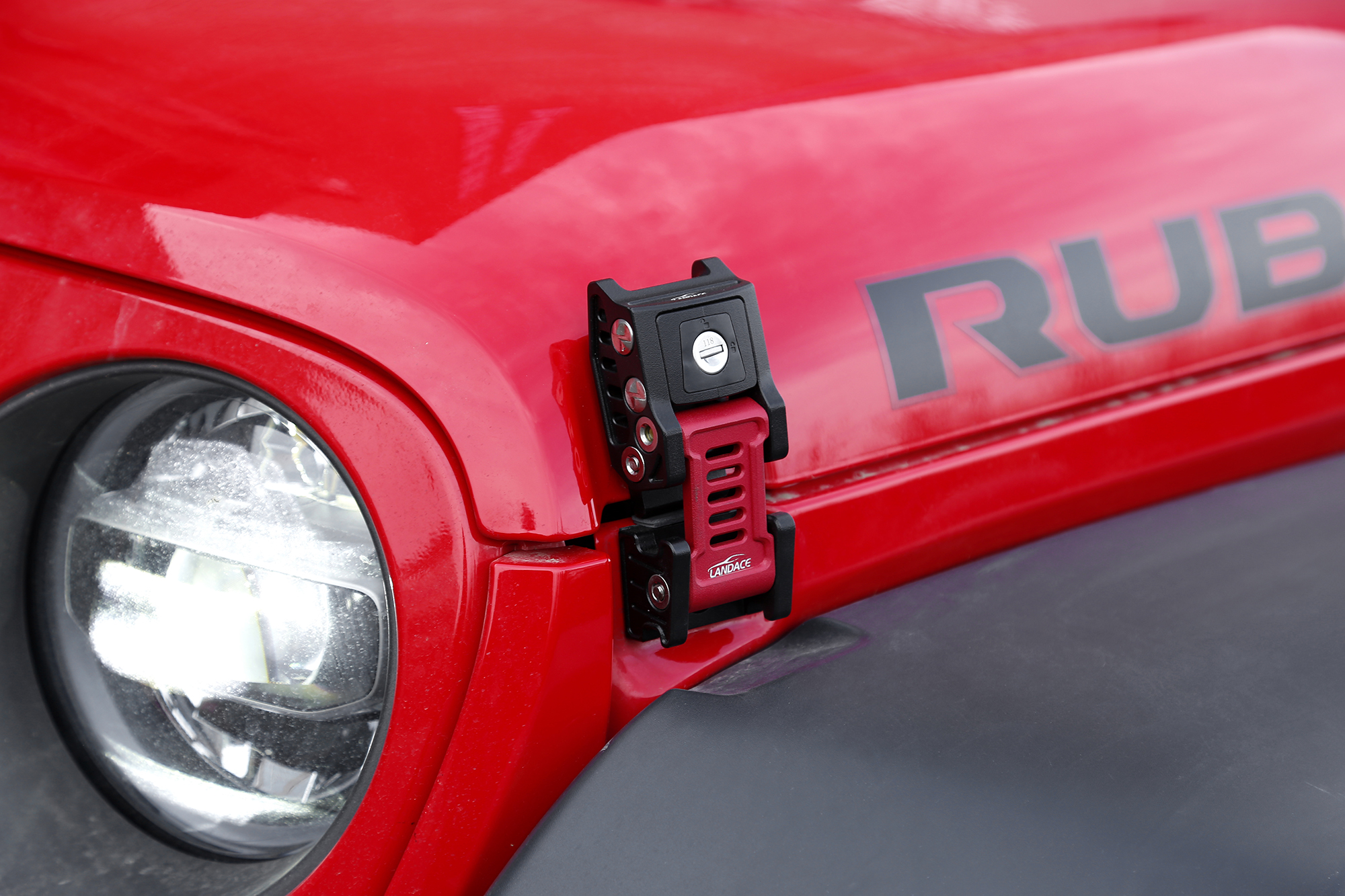 Jeep Wrangler JK JL Black Red Aluminum Alloy Engine Bonnet Buckle Hood Latch Lock Kit
