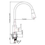 Wanhai Cartridge 1.800kg Pull Down Flexible Kitchen Tap