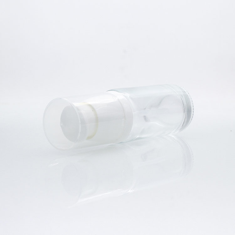 Round 35ml Liquid Foundation Bottles Clear Glass Pump Bottles