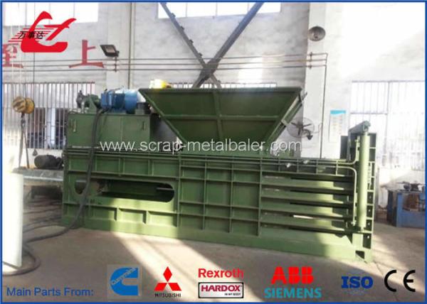 Horizontal Automatic Tie Waste Paper Baler With Conveyor Feeding , Bale Size