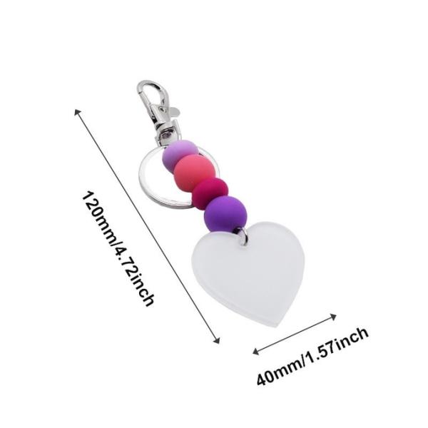Heart Shape Sublimation Acrylic Keychains Blanks 120*40mm Customizable