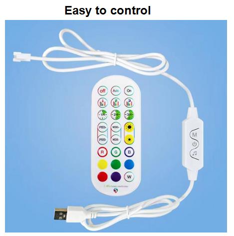 RGB Colorful Remote Control LED Floor Lamp for Bedroom Decorative Ambient Light 1.5m