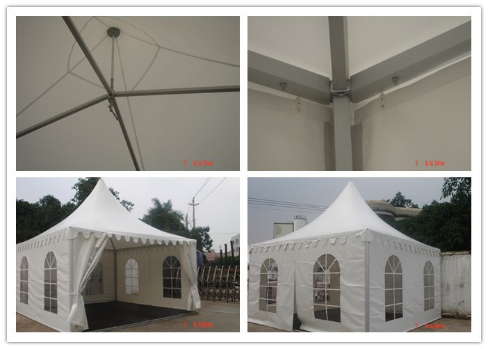 Outdoor High Peak Frame Tent 850 G / Sqm Pvc Roof Fabric Easy Maintain