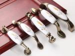 Cabinet Porcelain Handles And Knobs Zinc Dresser Handles 128mm Ceramic Furniture
