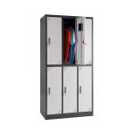 Hospital Furniture Metal Lockers 6 Door Steel Locker 0.6mm Thick Multipurpose