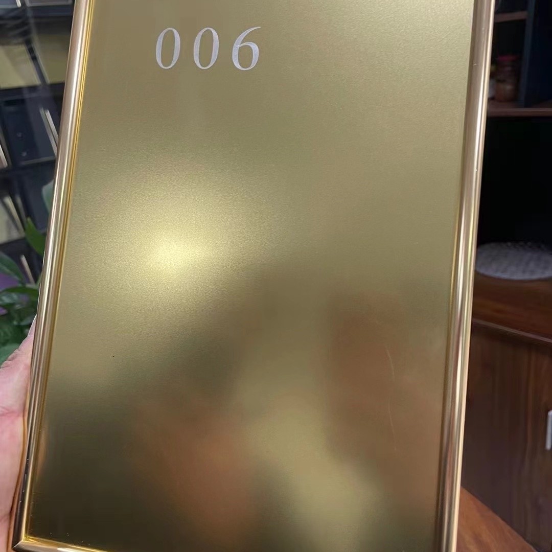 1219x2438 Champagne Colour Stainless Steel Sheet SUS304 201 Champagne Gold Hairline Sheet