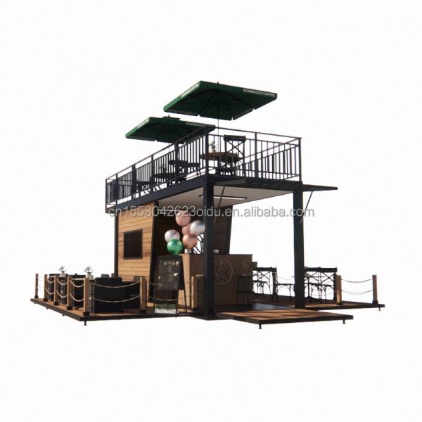 20ft Pop Up Container Bar And Coffee Shop Modular Movable Convenience Store Steel Frame With Galvanized Steel Bending